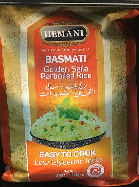 Hemani Golden Sella Parboiled Rice (diabetic) 11 Lbs