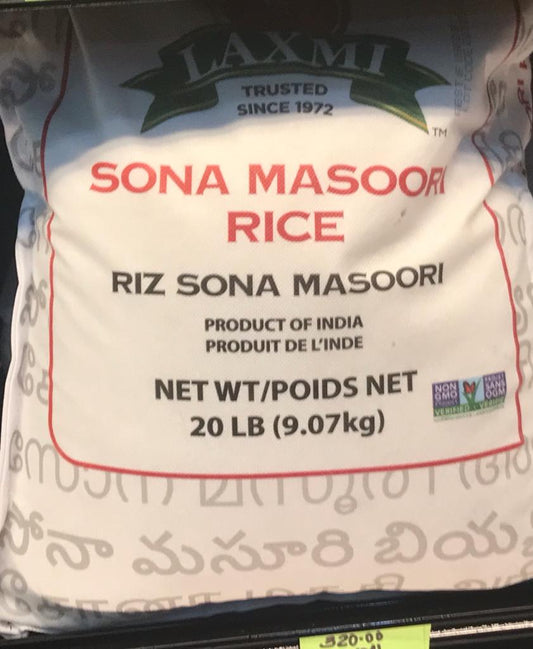 Laxmi Sona Masoori Rice 20Lbs